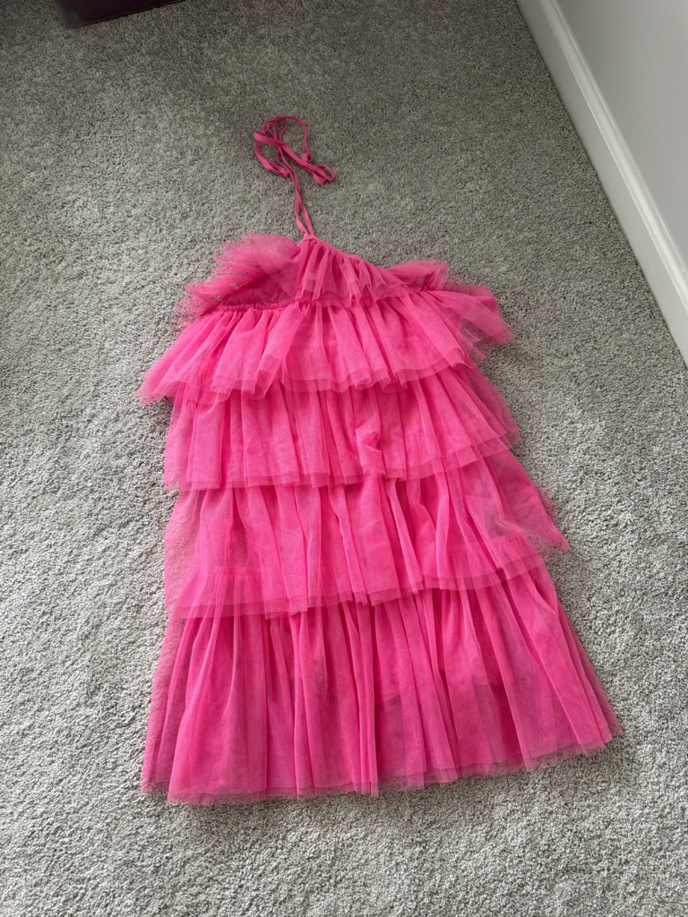 Bright Pink Layered Tulle dress - Picture 1 of 3